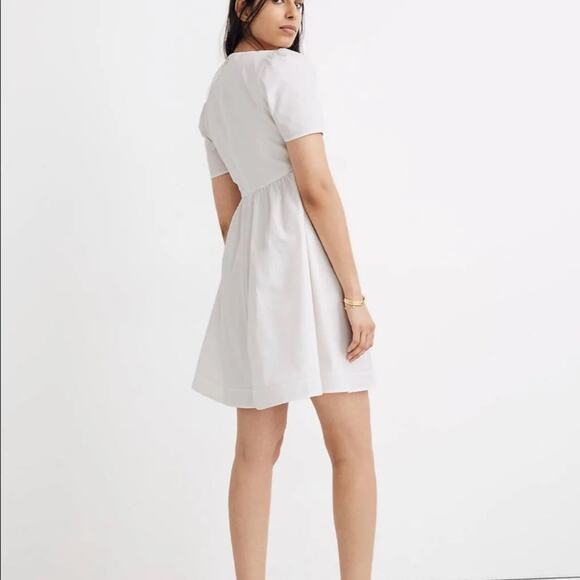 Madewell White Tie Front Poplin Mini Dress size 2 - Picture 5 of 16